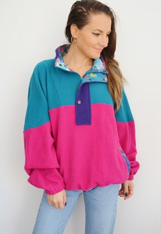 90'S VINTAGE 1/4 FLEECE SWEATSHIRT MADE IN ITALY