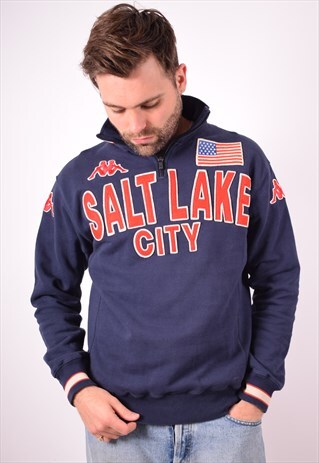 KAPPA MENS VINTAGE SALT LAKE SWEATSHIRT JUMPER MEDIUM 90S