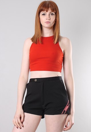 VINTAGE 80S BLACK HIGH WAISTED TENNIS SPORTS SHORTS
