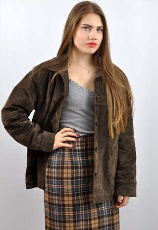 VINTAGE 90S BROWN SUEDE JACKET