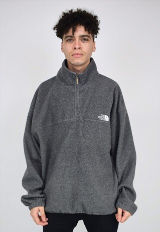 VINTAGE 90'S THE NORTH FACE GREY 1/4 ZIP FLEECE