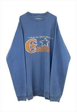 Vintage Old Converse Sweatshirt in Blue L