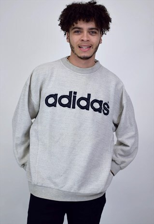 VINTAGE 90'S ADIDAS GREY SWEATSHIRT