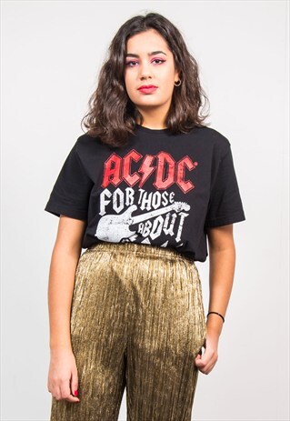 VINTAGE OVERSIZE BLACK ROCK ACDC BAND T-SHIRT