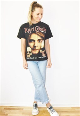 Vintage 90s KURT COBAIN Graphic Band Festival T-shirt Tee