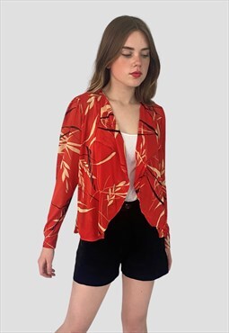 Fair Lady Of Paris 70's Vintage Sheer Red Floral Jacket 