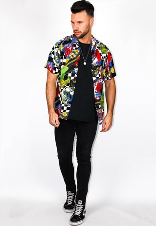 VINTAGE 80'S ABSTRACT PRINT SHIRT