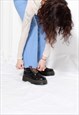 90S VINTAGE Y2K AESTHETIC ASYMMETRIC LIGHT BLUE DENIM JEANS