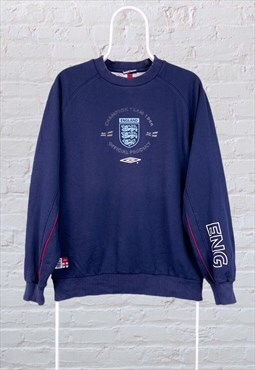 Vintage England 1966 Umbro Rare Sweatshirt Blue Medium