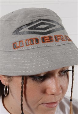 Reworked Vintage Umbro Bucket Hat in Grey with Logo