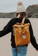 'THE EVERYDAY' RECYCLED ROLL-TOP BACKPACK IN MUSTARD