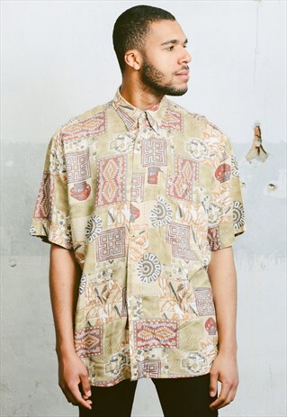 VINTAGE AZTEC PATTERNED SHIRT