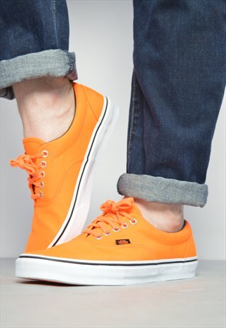 VINTAGE 90S VANS FLUORESCENT ORANGE SKATE SHOES RETRO PREPPY