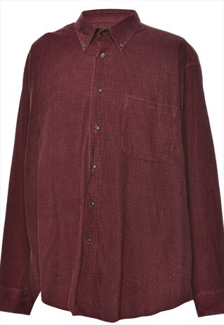 BEYOND RETRO VINTAGE PLUM CROFT & BARROW SHIRT - L