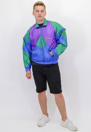 VINTAGE FESTIVAL PATTERN SHELL JACKET
