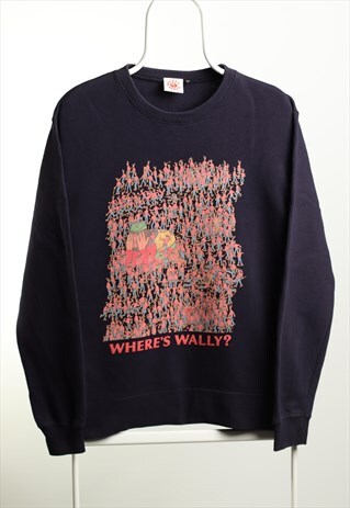 VINTAGE WHERE'S WALLY CREWNECK SWEATSHIRT BLACK