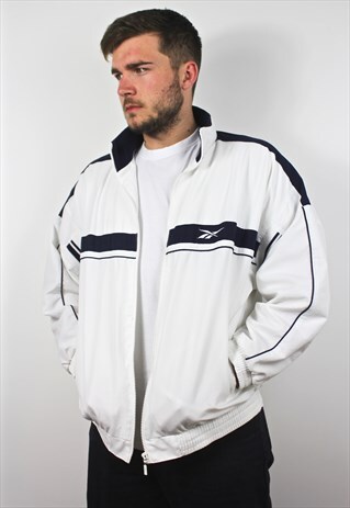 90'S RETRO WHITE TRACK JACKET