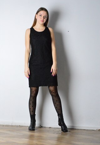 VINTAGE 90S BLACK LACE DRESS