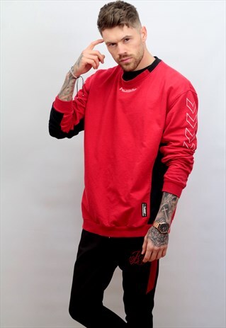 HUMMEL 1990'S VINTAGE HUMMEL SWEATSHIRT IN RED