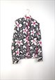 VINTAGE  CRAZY TRACK JACKET FLOWERS IN BLACK L