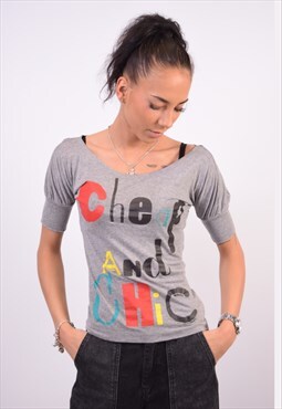 Vintage Moschino Cheap And Chic T-Shirt Top Grey