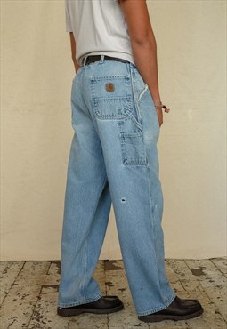 Vintage Carhartt Carpenter Trousers Men's Light Blue
