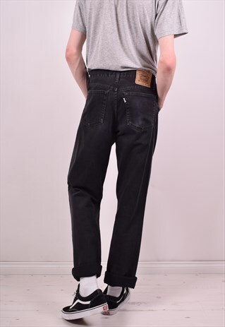 LEVI'S 440 MENS VINTAGE JEANS W34 L34 BLACK 90S