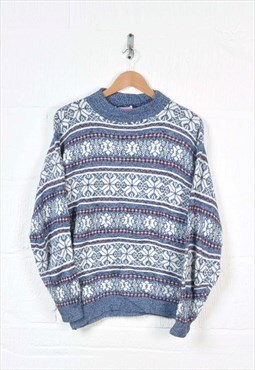 Vintage Knitted Jumper Retro Pattern Ladies Large