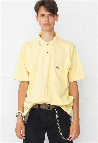90S VINTAGE YELLOW LACOSTE SHORT SLEEVE POLO SHIRT
