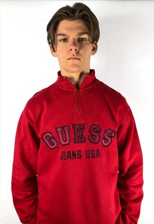 guess red jumper