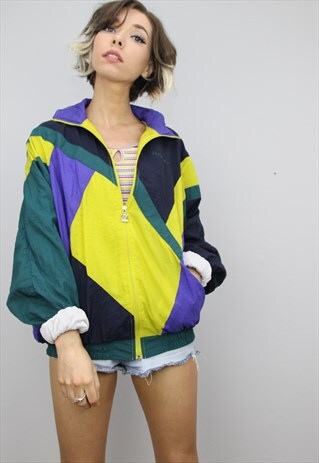 VINTAGE 80S 90S OVERSIZED FESTIVAL SHELL JACKET