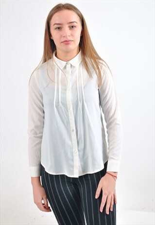 VINTAGE 90'S LONG SLEEVE SHIRT IN WHITE