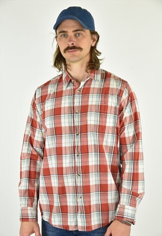 VINTAGE 90'S WRANGLER JEANS CO RED PLAID SHIRT SIZE LG