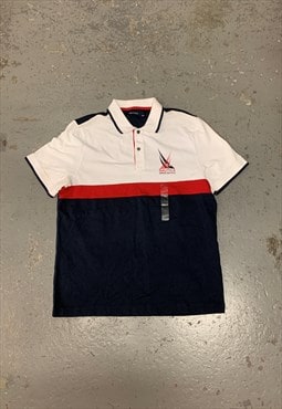 Nautica Polo Shirt Short Sleeve Top Print Logo