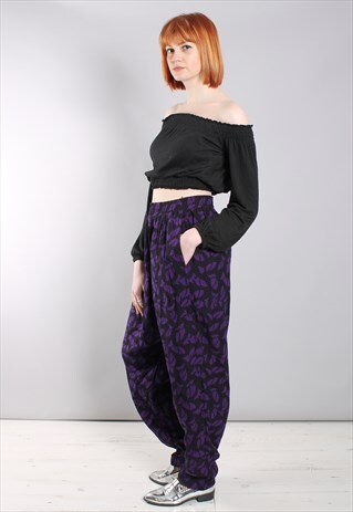 VINTAGE 90S PATTERNED FESTIVAL HIGH WAISTED TROUSERS