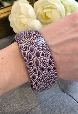 Purple Mock Croc Chunky Bangle / Bracelet
