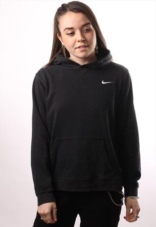 black nike hoodie with white tick