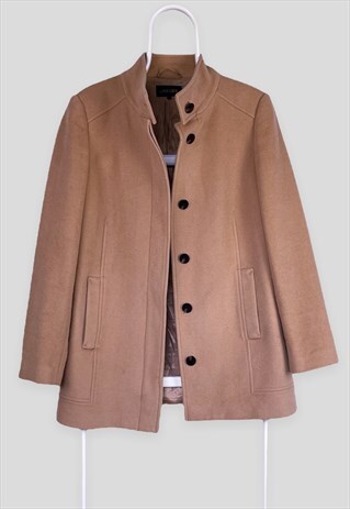 VINTAGE JAEGER BEIGE WOOL JACKET COAT WOMEN'S UK 12