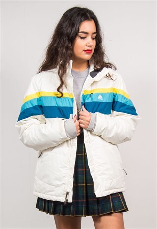 NIKE ACG VINTAGE 90'S WHITE STRIPED PADDED JACKET