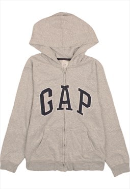 Vintage 90's Gap Hoodie Spellout Full Zip Up Grey XXLarge