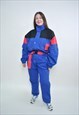 One piece ski suit, 80s pattern snowsuit LARGE size 