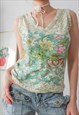 Vintage Indie Funky Retro Floral Top