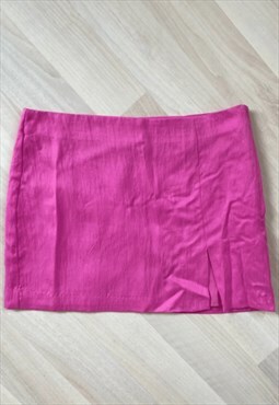 Y2K Hot Pink Linen Mini Skirt