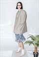 90'S VINTAGE VACATION OVERSIZED PLAID BLAZER IN GREIGE