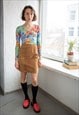 Vintage 80's Brown Suede Mini Skirt