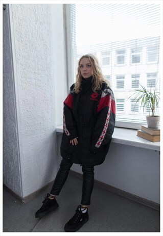 VINTAGE 80'S BLACK/RED LOTTO PARKA