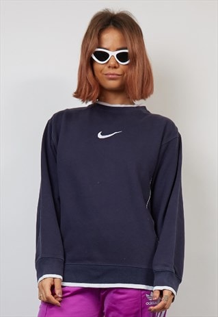VINTAGE 90'S NIKE SWOOSH NAVY SWEATSHIRT