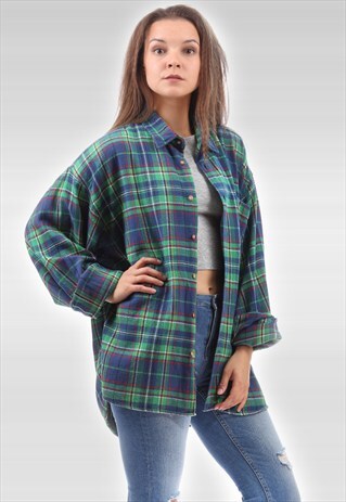 VINTAGE 80S CHECK FLANNEL SHIRT 3095