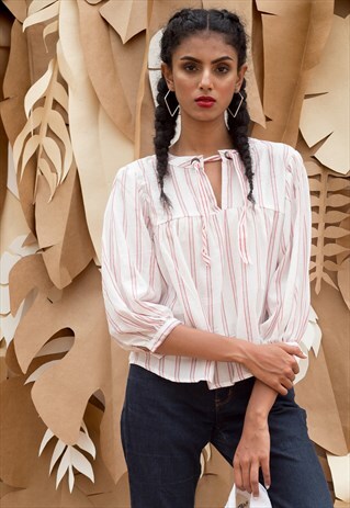 DENISE - COTTON STRIPE BLOUSE