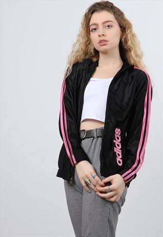 VINTAGE ADIDAS XS BLACK TRACK JACKET